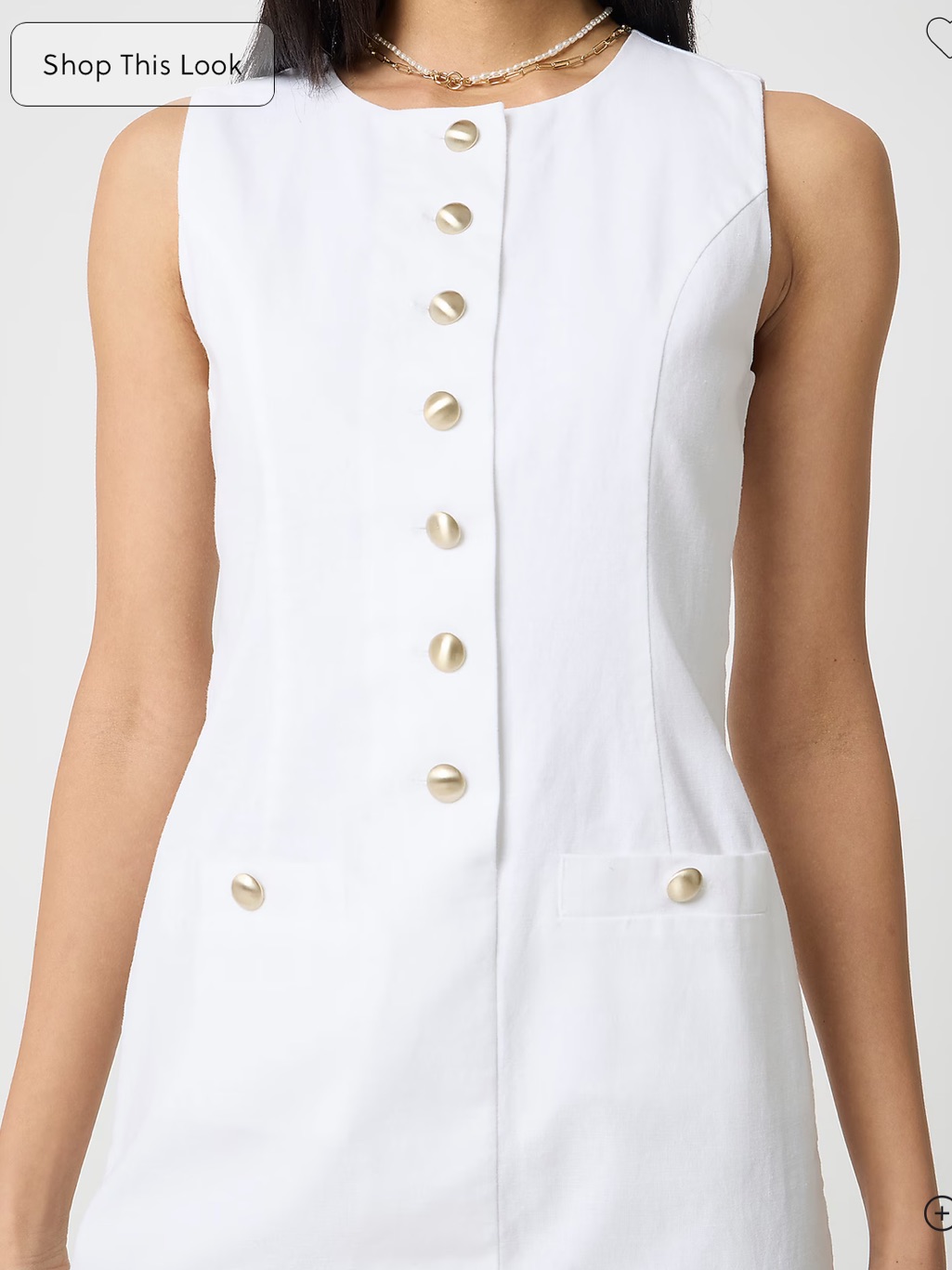 J Crew Factory Linen-Blend Button-Front Mini Dress
